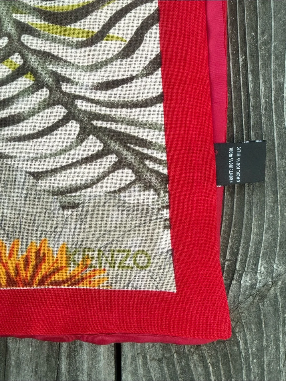 Large Kenzo wool and silk scarf